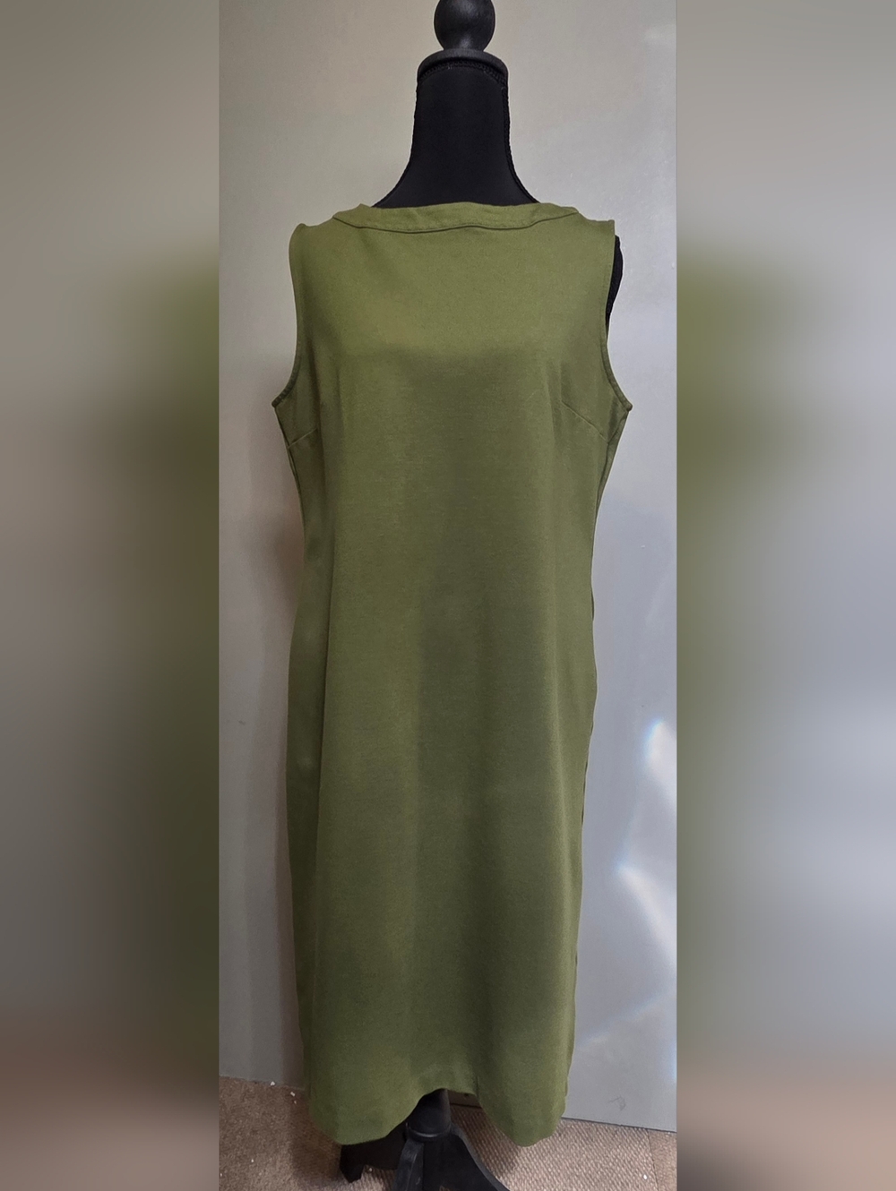 Talbots Olive Green Sleeveless Tank Dress
